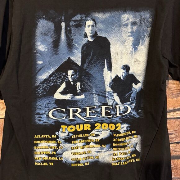 Creed Tour 2002 T-Shirt Medium Black Short Sleeve Double Sided Music Concert Tee - Picture 5 of 7